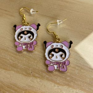 Sanrio kuromi enamel earrings sterling silver stamped